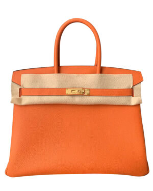 Hermes Birkin 35 Bag Togo Leather Orange