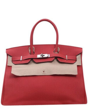 Hermes Birkin 35 Bag Togo Leather Red