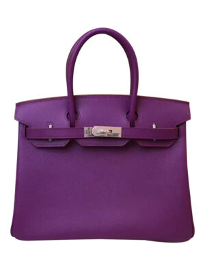 Hermes Birkin 35 Epsom Leather Paon Phw Purple