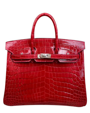 Hermes Birkin 25 Crocodile leather Red