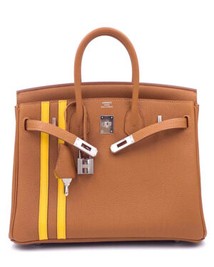 Hermes Birkin 25 Officier Togo Handbag Coffee