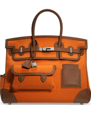 Hermes Birkin 35 Canvas & Swift Leather Cargo Orange