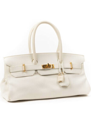 Hermes Birkin 42 Togo Handbag White