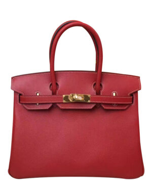 Hermes Birkin 35 Bag Togo Leather Red