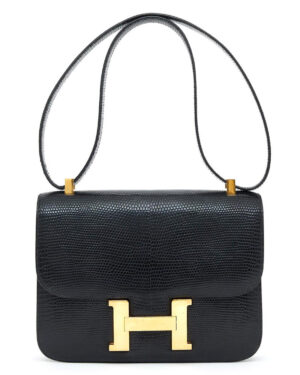 Hermes Constance Mini Lizard Skin Black