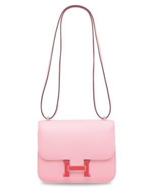 Hermes Constance 18 Mini Bag Swift Leather Lizard Buckle Pink