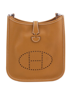 Hermes Tan Evelyne Shoulder Togo II TPM Bag Light Coffee