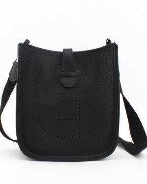 Hermes Tan Evelyne Shoulder Togo II TPM Bag Black