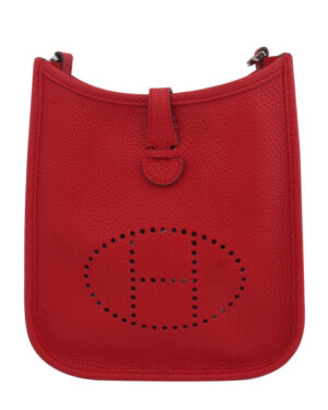 Hermes Tan Evelyne Shoulder Togo II TPM Bag Red