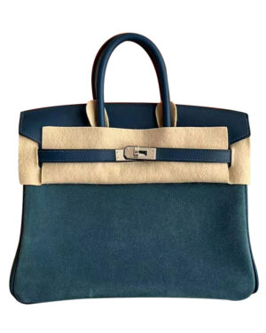 Hermes Birkin 25 Gris Caillou & Etoupe Grizzly and Swift Palladium Hardware