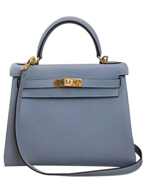 Hermes Kelly Bag 25 Togo Leather Light Blue