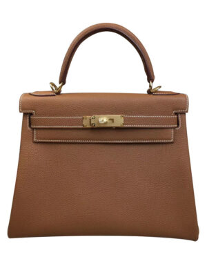 Hermes Kelly Bag 25 Togo Leather Light Coffee