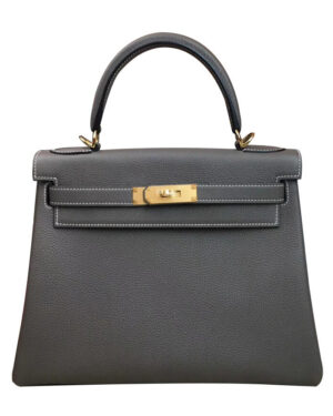 Hermes Kelly Bag 25 Togo Leather Dark Gray