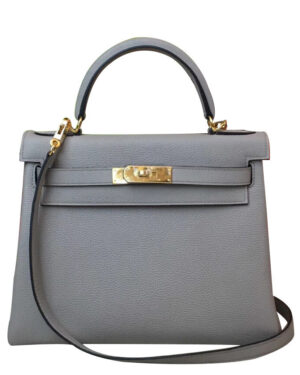 Hermes Kelly Bag 25 Togo Leather Light Gray