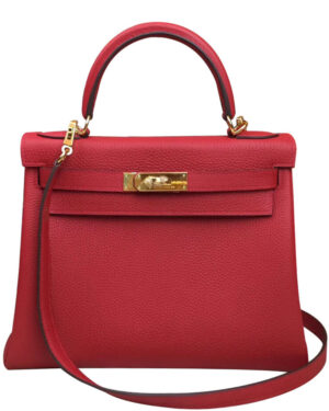 Hermes Kelly Bag 25 Togo Leather Red