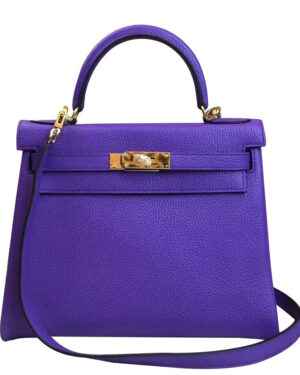 Hermes Kelly Bag 25 Togo Leather Purple