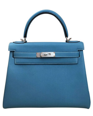 Hermes Kelly Bag 25 Togo Leather Blue