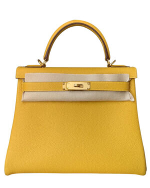 Hermes Kelly Bag 28 Togo Leather Yellow