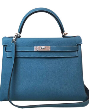 Hermes Kelly Bag 28 Togo Leather Blue