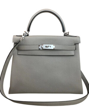 Hermes Kelly Bag 32 Togo Leather Light Gray