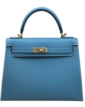 Hermes Kelly Bag 28 Epsom Leather Blue