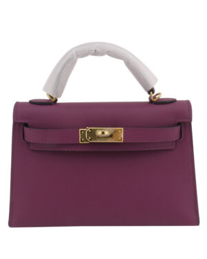 Hermes Kelly Bag 19 Epsom Leather Purple