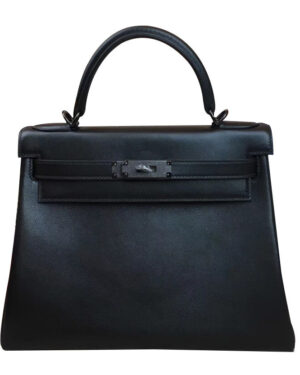 Hermes Kelly Bag 28 Swift Leather Black