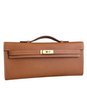 Hermes Kelly Cut Rouge H Light Coffee