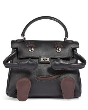 Hermes H Gulliver Leather Vintage Kelly Quelle Idole Doll Black