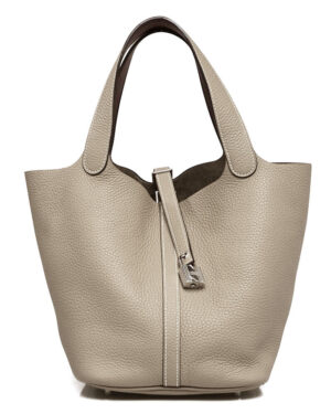 Hermes Picotin Lock Togo Bag 18cm Gray