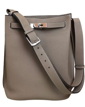 Hermes So Kelly Bag 22 Togo Leather Light Gray