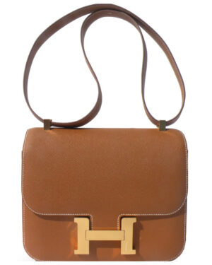 Hermes Epsom Constance 24cm Palladium Hardware Light Coffee