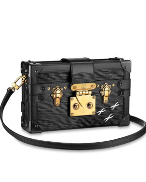 Louis Vuitton Monogram Petite Malle Tags M50013 Black