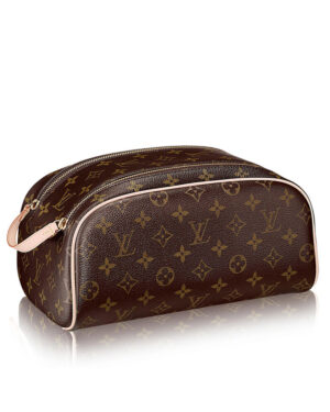 Louis Vuitton Canvas Double Zipper Opening Toiletry Bag M47624 Brown