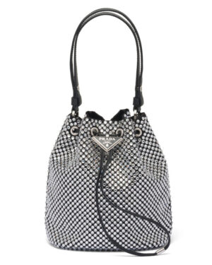 Prada Satin Mini-bag With Crystals 1BE067 Black