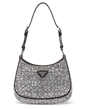 Prada Cleo Satin Bag With Appliques 1BC169 Black