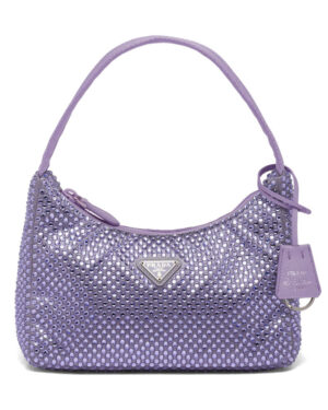 Prada Satin Mini-bag With Artificial Crystals Purple