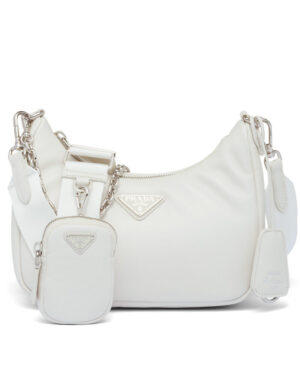 Prada Padded Nappa-leather Prada Re-Edition 2005 Shoulder Bag 1BH204 Cream