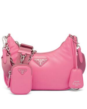 Prada Padded Nappa-leather Prada Re-Edition 2005 Shoulder Bag 1BH204 Pink