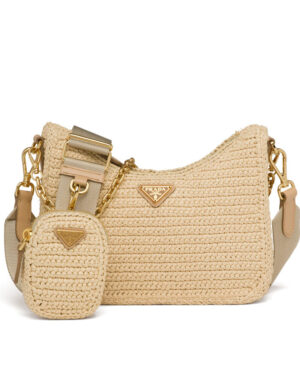 Prada Re-Edition 2005 Raffia Bag 1BH204 Apricot