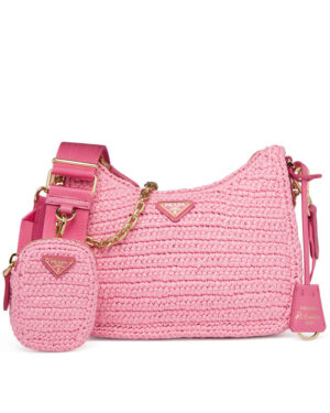 Prada Re-Edition 2005 Raffia Bag 1BH204 Pink