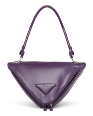 Prada Padded Nappa Leather Handbag 1BA315 Purple