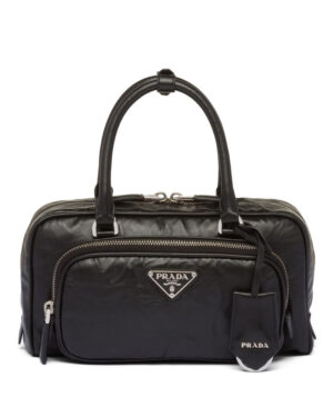 Prada Antique Nappa Leather Multi-pocket Top-handle Bag 1BB099 Black