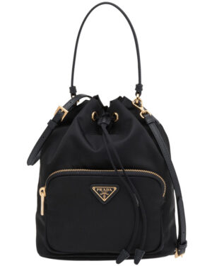 Prada Fabric Shoulder Bag 1BH038 Black