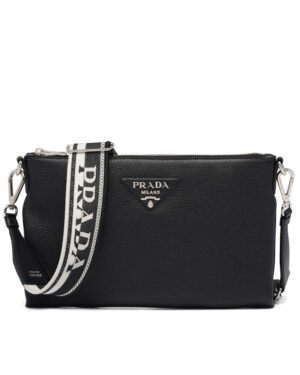 Prada Leather Shoulder Bag 1BH050 Black