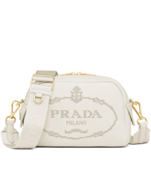 Prada Leather Shoulder Bag 1BH187 Cream