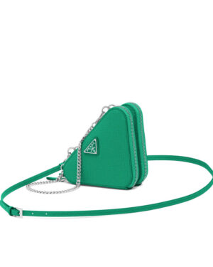 Prada Saffiano Leather Mini Pouch 1NR015 Green