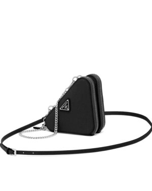 Prada Saffiano Leather Mini Pouch 1NR015 Black