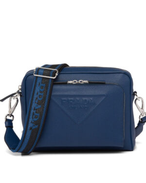 Prada Saffiano Leather Shoulder Bag 2VH152 Blue
