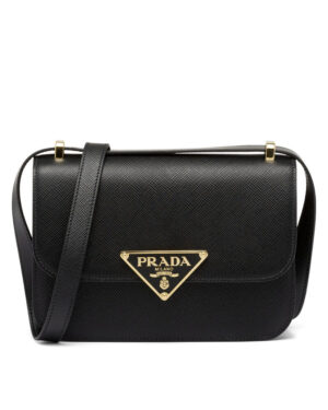 Prada Saffiano Leather Shoulder Bag Black